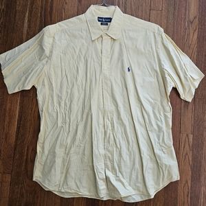 Mens Yellow Gingham Ralph Lauren Blake short sleeve button up shirt XL